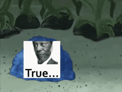 A GIF of squidward hitting Mr krabs over the head with a stone, the screen blanks to white before fading into a screen of a nuclear explosion with the caption "truth nuke"